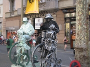 Оживающие скульптуры. ул. Рамбла. Барселона. Каталония. Испания.